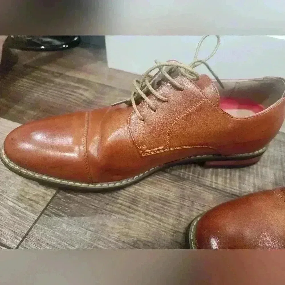 Bruno Marc Men’s Prince-6 Classic Dress Oxfords Size 9 Brown Leather